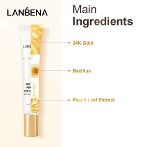 Kit de soin de la peau LANBENA 24k Pure Gold Peptide : nettoyant, tonique, crème pour les yeux, sérum original, crème pour le visage - Product Image 4
