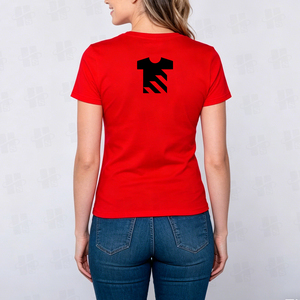Camisetas Clásicas Casuales de Algodón 90% y Spandex 10% con Estampado de Goma Personalizado al por Mayor, Preencogidas, de Alta Elasticidad, Ajuste Delgado para Mujer - Product Image 2