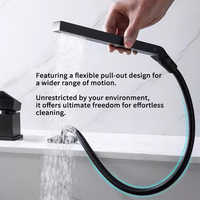 Robinet de baignoire encastré moderne à 3 trous avec bec cascade et douchette, mitigeur chaud/froid en laiton pour salle de bain et hôtel