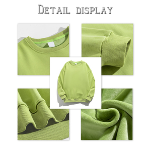 Felpe Girocollo <span class=keywords><strong>Basic</strong></span> in Cotone French Terry Senza Cappuccio <span class=keywords><strong>Oversize</strong></span> Pesanti da Uomo Personalizzate dal Produttore - Vendita TOP - Product Image 4