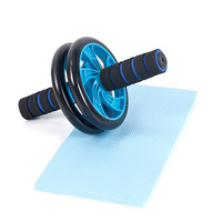 Équipement d'Exercice Musculaire Kit Roue Abdominale Rouleau Barres de Pompes Pince de Musculation Corde à Sauter Tapis de Genoux
