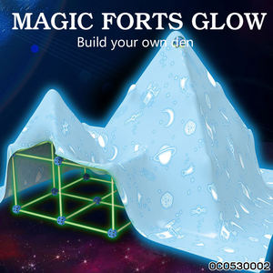 Kit de construction de tente pour enfants, jouets en plastique lumineux à assembler soi-même, avec perles à insérer - Product Image 2