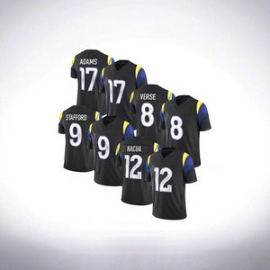 Новые футболки для американского футбола 2025 года: вышитые номера 17 Адамс, 8 Верс, 9 Стейфорт, 12 Накуа. Одежда для американского футбола. - Product Image 3