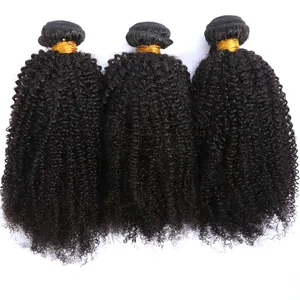 4B 4C Natuurlijke Virgin Remy Krullend Haar Weave Bundel Haar Mongoolse Afro Kinky Krullend Menselijk Haar Bundels