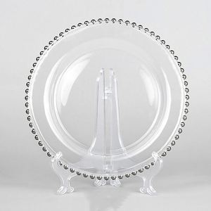 Plaques de chargeur modernes de luxe écologiques 100 pièces Gold Reef Plaques de fond rondes en plastique pour la décoration de mariage - Product Image 2