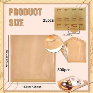 Sacs alimentaires en papier kraft brun, résistants à la graisse et à l'huile, thermoscellables, avec fenêtre transparente, pour beignets, nouveau design personnalisé. - Product Image 2