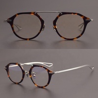 Gafas Vintage para hombre con estilo, nuevo diseño de acetato con monturas ópticas de titanio, patrón sólido