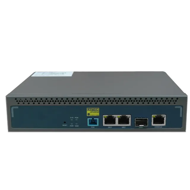 GPON OLT 1PON 128 ONU 10G Uplink C+ GBIC SFP 12V DC Power MINI GPON OLT 1 Port Compatible with HW ZTE ONU Free Shipping