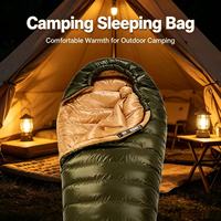 Sac de couchage pour adultes en duvet d'oie blanc à 90 % - Extérieur et camping, ultraléger, chaud, hiver, portable, compact, voyage