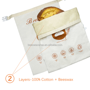 <strong>Bread</strong> Loaf Fresh Keeping Storage Custom Design Organic Cotton Recycled Reusable <strong>Bread</strong> <strong>Bag</strong> With Beeswax Cloth Lining Liner - Product Image 3