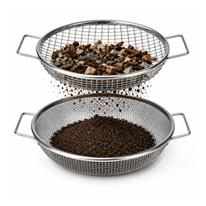 1/4inch 1/8inch Openings Galvanized Potting Soil Sifter 2pcs/set Good Quality - Product Image 1