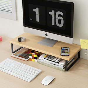 Computer <b>Desktop</b> <b>Riser</b> Stand Monitor Base Home Office Storage Rack Rectangle Multipurpose Standing Type Organizer - Product Image 1