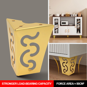 Diseño caliente color dorado muebles de hierro soporte pierna <span class=keywords><strong>metal</strong></span> cromo gabinete muebles pierna - Product Image 3