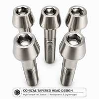 Vis à tête conique hexagonale en titane anodisé coloré Gr5 Ti-6Al-4V M4 M5 M6 M8 BJCJTi usinées CNC pour l'automobile et le vélo