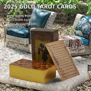 2025 Maravillosa adivinación predictiva Impermeable Astrología Oracle Deck Terrific Gold Plastic <span class=keywords><strong>Tarot</strong></span> Cards Juegos de mesa de papel - Product Image 2