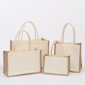 Toile de jute Jute réutilisable toile cadeau faveurs sac avec poignées pour demoiselle d'honneur mariage femmes épicerie fête plage <span class=keywords><strong>voyage</strong></span> bricolage - Product Image 5
