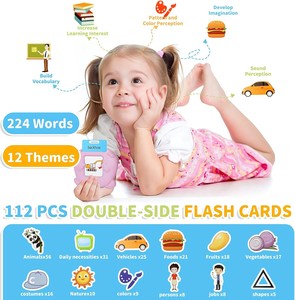 Tarjetas de Aprendizaje Interactivas de Felpa para Niños Pequeños, 224 <span class=keywords><strong>Palabras</strong></span> Visuales, Terapia del Habla Montessori, Aprendizaje Sensorial para Autismo, Regalos Educativos - Product Image 2