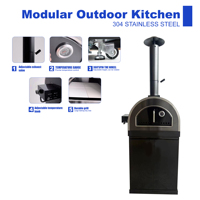 Four à pizza au propane d'extérieur de 25 pouces, 4,5 kW, 15 350 BTU, haute chaleur, portable, pour jardin, terrasse, chauffage rapide, cuisson sur pierre, acier inoxydable