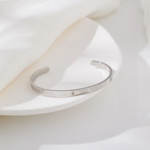 Bracelet unisexe décontracté en plaqué or rose 18 carats, lettre tendance en acier inoxydable 304 avec zircon, perle, diamant, mode religieuse - Product Image 4