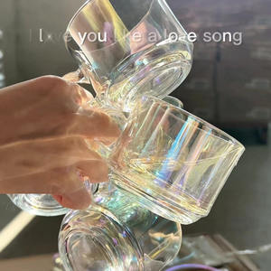 Juego de tazas de té de la tarde de Corea, vaso de cristal deslumbrante y platillo - Product Image 6