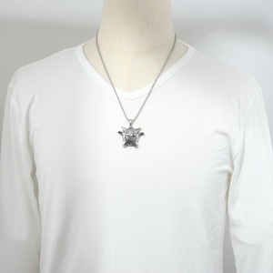 yunnique Collier unisexe punk rétro en acier inoxydable avec pendentif arbre et esprit animal - Product Image 3
