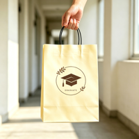 Sac en papier kraft brun écologique recyclé noir et blanc pour emballages alimentaires à emporter, sac cadeau, sac de shopping avec poignée