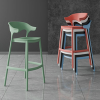 Tabouret de bar design en bambou, luxe léger, moderne, avec dossier haut, pour îlots de cuisine et comptoirs de bar
