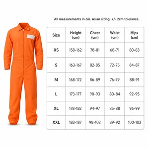 Disfraz de Prisionero Naranja de una Pieza, Traje para Fiesta de Halloween, Actuación en Escenario, Unisex - Product Image 5