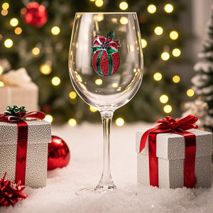 Высококачественные рождественские бокалы для вина, лидер продаж, хрустальные очки, Элегантный кристаллический дизайн для праздничных торжеств - Product Image 2