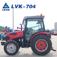 Tracteur agricole diesel TE Euro 5 70 CV avec cabine, mini-tracteur à roues, pneus larges, charrue à disques pour jardin, pelouse et ferme