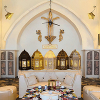 Décorations de fête islamiques musulmanes pour l'Aïd Moubarak, Ramadan, lanternes en plastique et bougies, 6*10cm, ornements de table