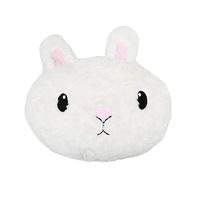 Coussin décoratif en fausse fourrure ultra douce et lavable, motif lapin de dessin animé mignon, housse de coussin de canapé détachable et respectueuse de la peau