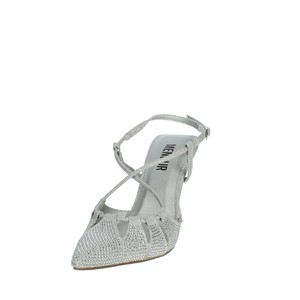24831 con Slingback argento pump tacco alto scarpe da sposa con dita sottili e tacchi piatti chiusura Slip-On moda di alta qualità - Product Image 6