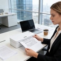 AIXW Imprimante thermique portable A4 de haute qualité, fichier PDF Excel, longue durée de veille, Bluetooth, connexion au téléphone portable