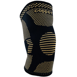 Manchon de genou en cuivre avec bande en silicone antidérapante pour la douleur au genou, manchon de compression pour le sport, soulagement de la douleur au genou # HX-02D - Product Image 1