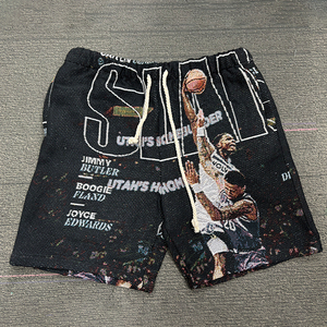 Người Đàn Ông Của Mùa Hè Thời Trang Đường Phố Tùy Chỉnh 5 Inch Inseam Baggy Mồ Hôi Quần Short Tấm Thảm Bông Polyester Jacquard Dệt Kỹ Thuật 3D Người Đàn Ông Của - Product Image 5