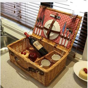 <span class=keywords><strong>Panier</strong></span> pique-nique classique en bambou pour le linge, sac cabas Saint-Valentin, paniers mignons complets avec couverts - Product Image 4
