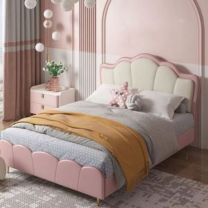 Cama Nube Infantil con Estructura de Madera Sólida, Diseño Moderno y Cómodo, Tapicería de Algodón para Niños y Niñas - Product Image 1