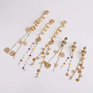 Cuerda de <span class=keywords><strong>pelo</strong></span> trenzada exagerada de estilo americano europeo, Natural Colgante de Piedra, anillo de <span class=keywords><strong>pelo</strong></span> Retro de estilo étnico y diademas con Clip - Product Image 4