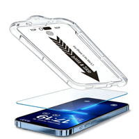 Kit d'installation de protection d'écran en verre trempé pour téléphone portable 9H HD pour iPhone 13 14 15 Pro Max Protection d'écran en verre