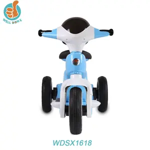 Venta al por mayor niños en bicicleta, motor de sonido-Los niños baratos motor eléctrico coche de tres ruedas de la bici del motor de la motocicleta con LED Luz el sonido puede conectar MP3 WDSX1618