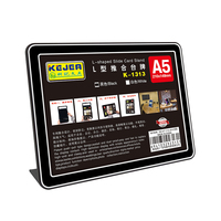 Kejea Durable L Shape Slide Card Holder Price Holder Sign A5 Plexiglass Card Stand