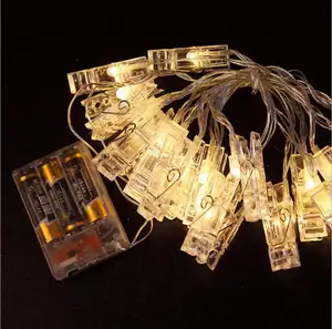 Newish-Cadena de luces LED con batería, Clip de luz creativo para fotos, adornos románticos para el hogar, bodas, fiestas de Navidad