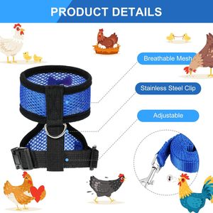 <span class=keywords><strong>Harnais</strong></span> et laisse de poulet de Pâques réglables <span class=keywords><strong>Harnais</strong></span> d'entraînement respirant pour poulet canard oie - Product Image 4