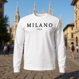 T-shirt à manches longues imprimé Milano Italia, design élégant et tendance Milan Italie - Product Image 3