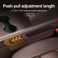 Boîte de rangement pour l'espace entre les sièges de voiture, pour clés, cartes, téléphone portable, organisateur de rangement multifonctionnel pour l'intérieur de la voiture avec design coulissant