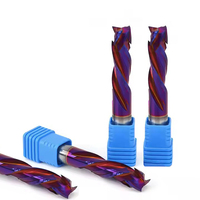 VOKET carbure monobloc haut et bas coupe fraise en bout 3 cannelures mèche de Compression Blu Nano mèche de Compression CNC mèches à revêtement bleu