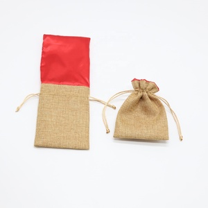 Sac en lin naturel écologique avec cordon de serrage, sac en toile de jute et chanvre pour emballage cadeau - Product Image 4