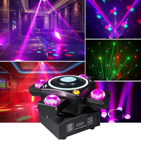 8 LED RGBW Faisceau Tête Mobile DJ Lumière Double Tête 512 Lumières de Scène Son Activé DMX pour les Fêtes Concert Événements Or Strobe Live