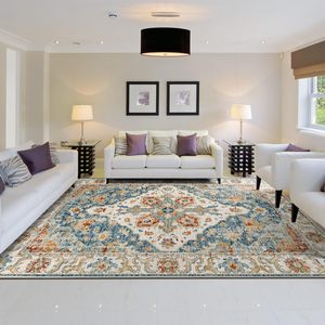 Lavabili Boho Area tappeti 9x12 antiscivolo tappetini per soggiorno camera da letto stile Vintage fattoria ingresso <span class=keywords><strong>cucina</strong></span> <span class=keywords><strong>arancione</strong></span> blu - Product Image 6